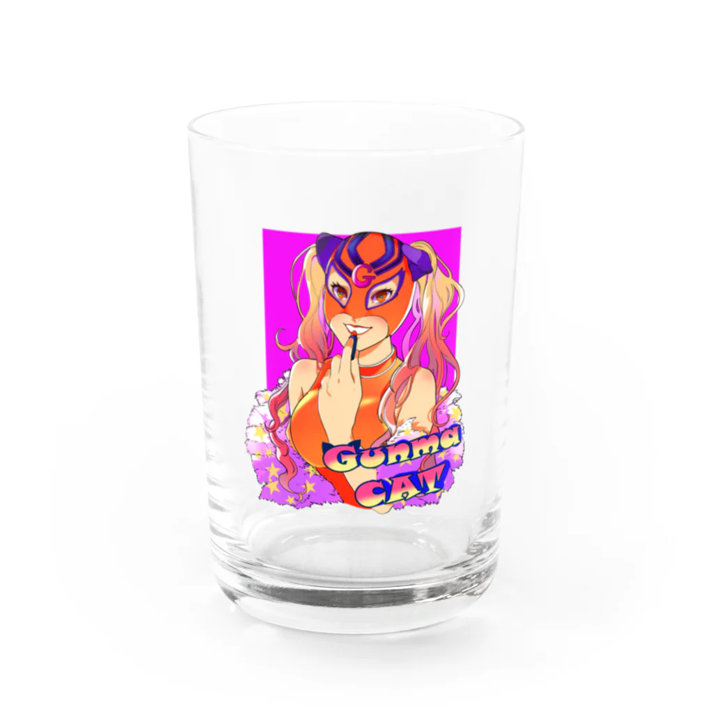 覆面MANIA＆CMLLの群馬キャット x Uno Dinero Water Glass :front