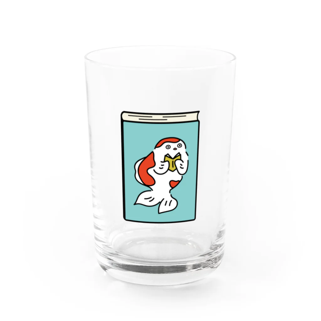 とほんSUZURI出張所の読書金魚 Water Glass :front