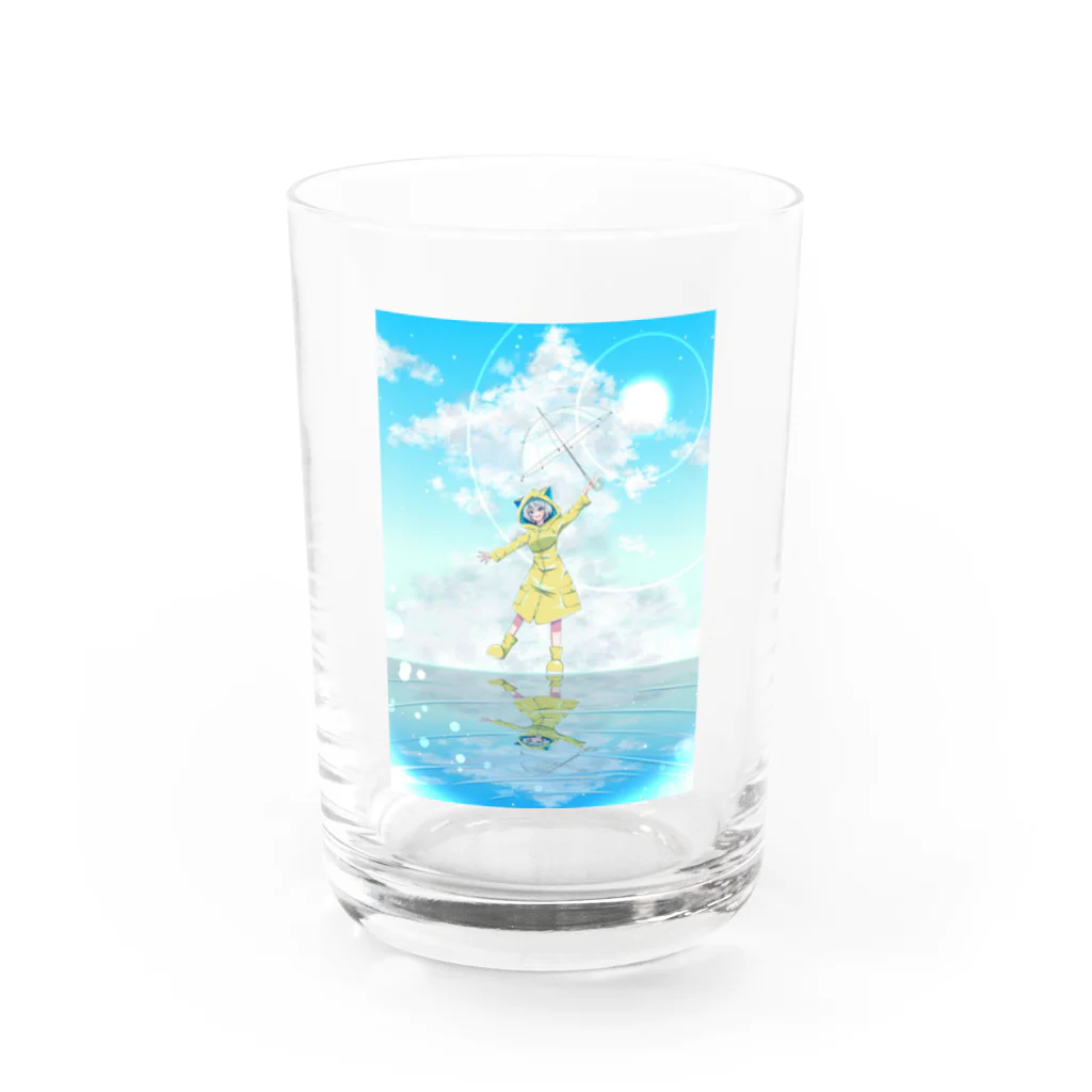 ぷωて( •́ .̫ •̀ و(و "の梅雨明け Water Glass :front