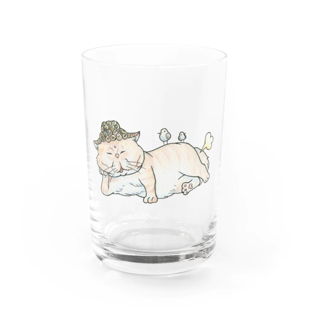 猫神神社の仏ニャン Water Glass :front