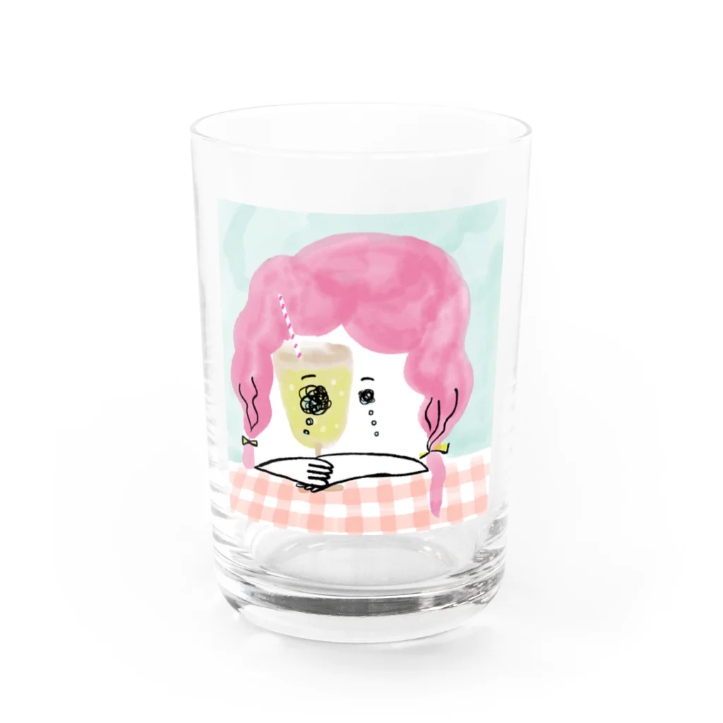 泣く人のレモネードの向こうから見てる Water Glass :front