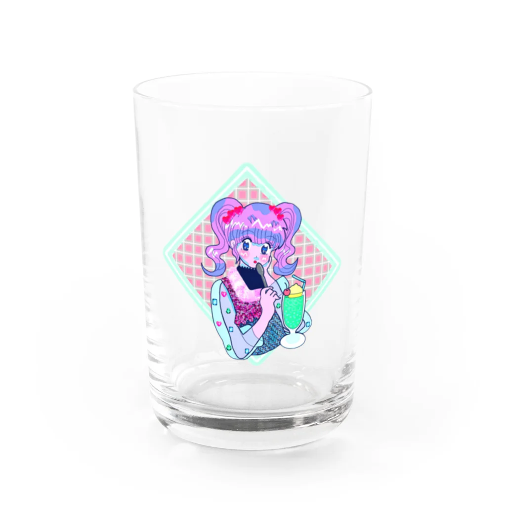 ぴらりのしゅわしゅわ★クリームソーダ Water Glass :front