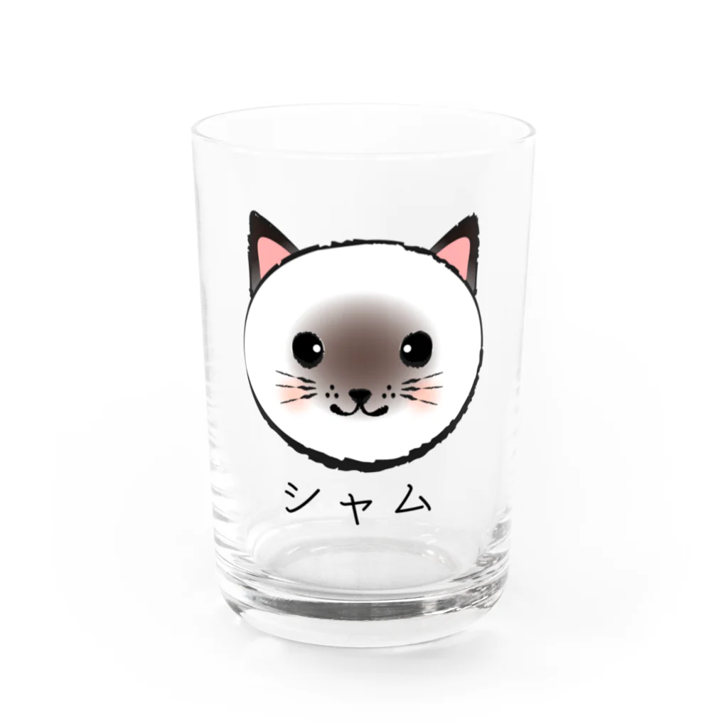 chicodeza by suzuriの可愛いシャムネコちゃん Water Glass :front