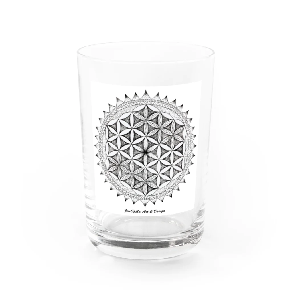 JonSpCaのフラワーオブライフ「はなまんだら」 Water Glass :front