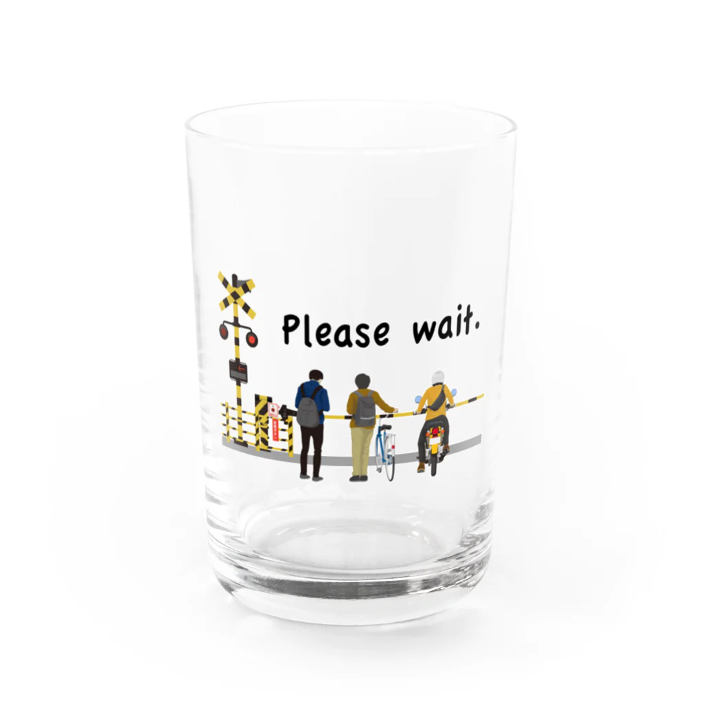 まんもすの踏み切りで待つ人たち　後ろから Water Glass :front