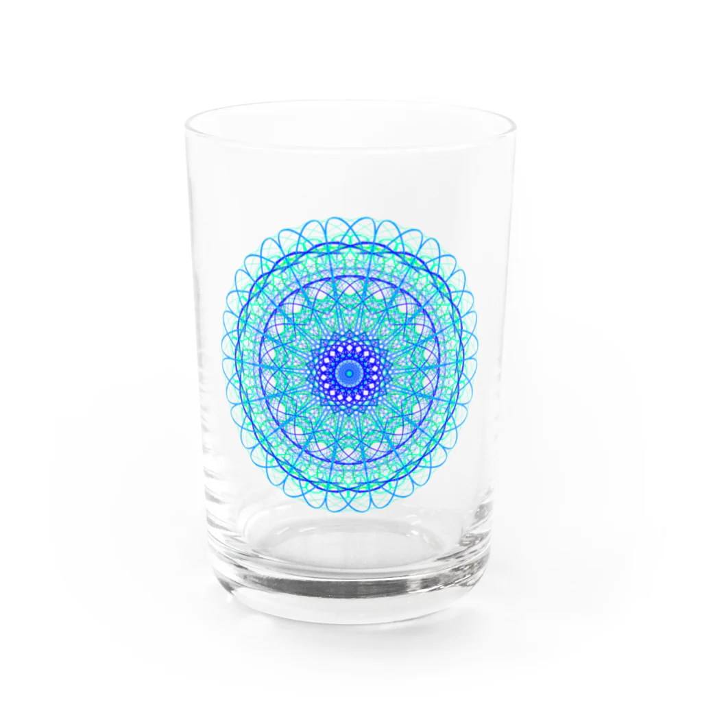 ひまわりのお花①アクアブルー Water Glass :front