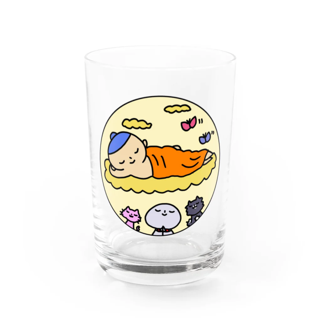 ブッディズムのほーはいさん【ねはん】 Water Glass :front