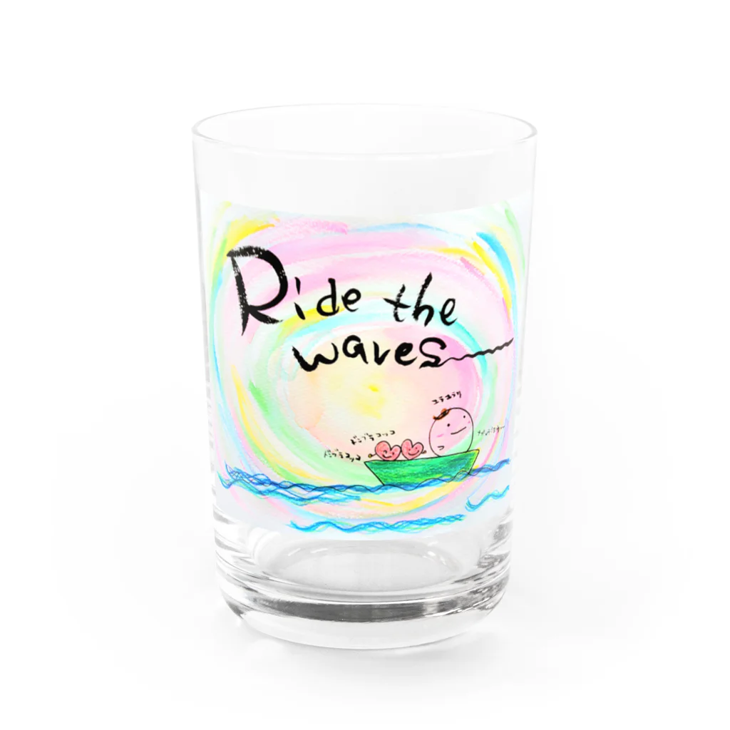 holoholomiのRide the waves Water Glass :front