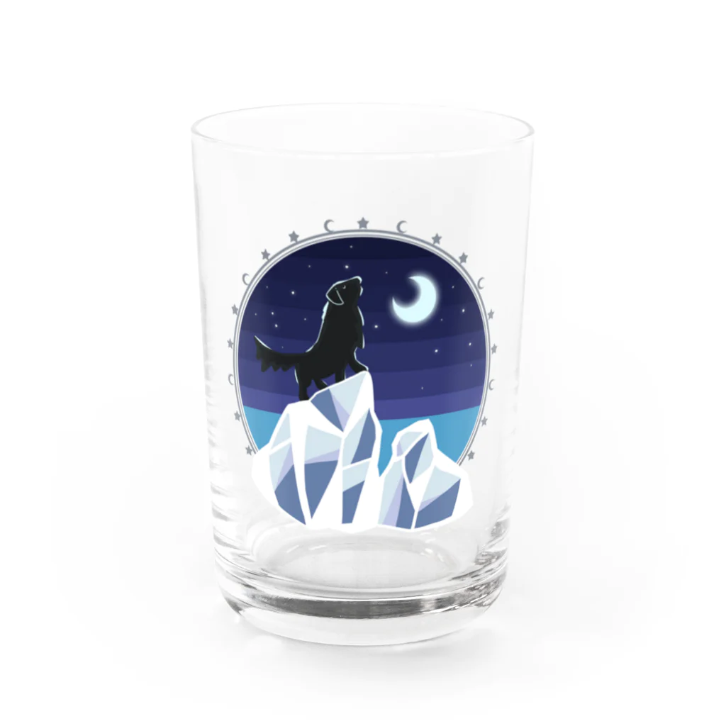 Kotetsu diary(SUZURI店)のフラットコーテッドレトリバー×クール Water Glass :front