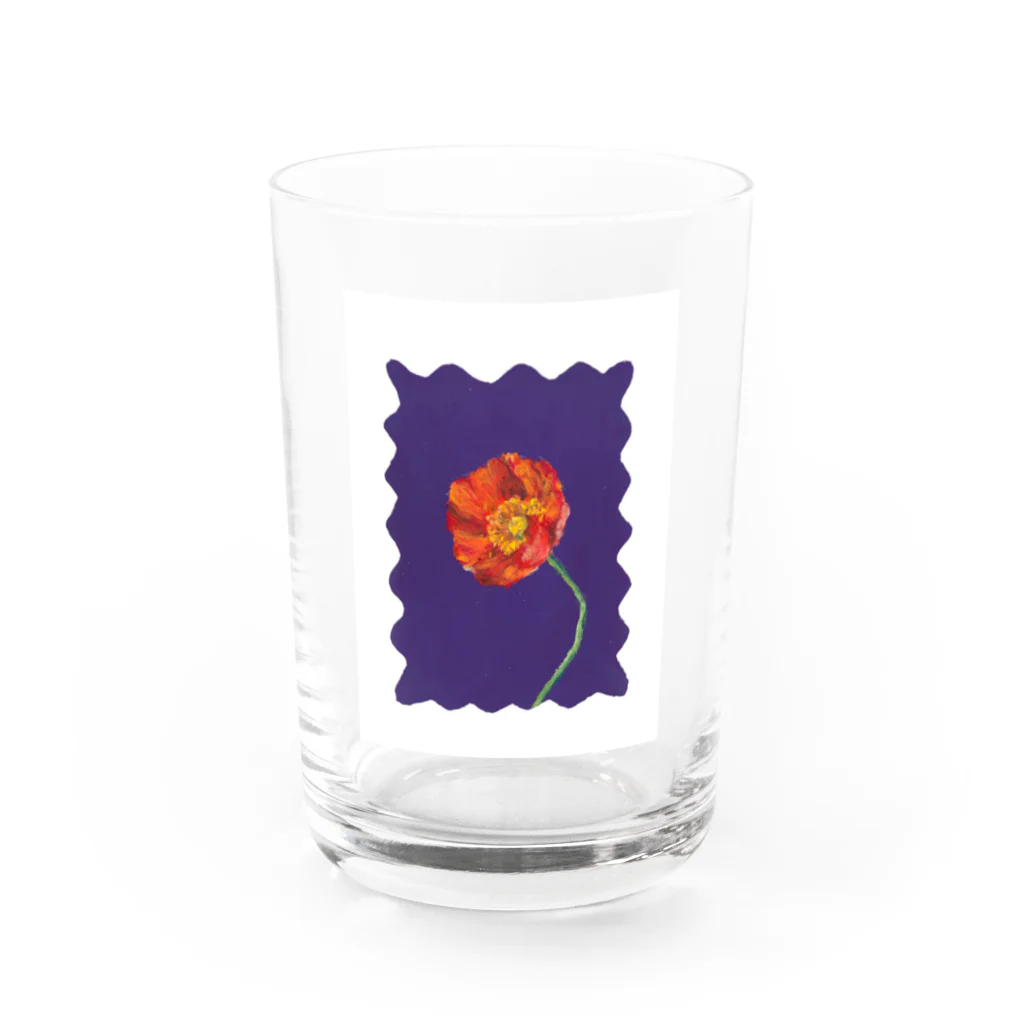 oilpastelhinaのポピー Water Glass :front