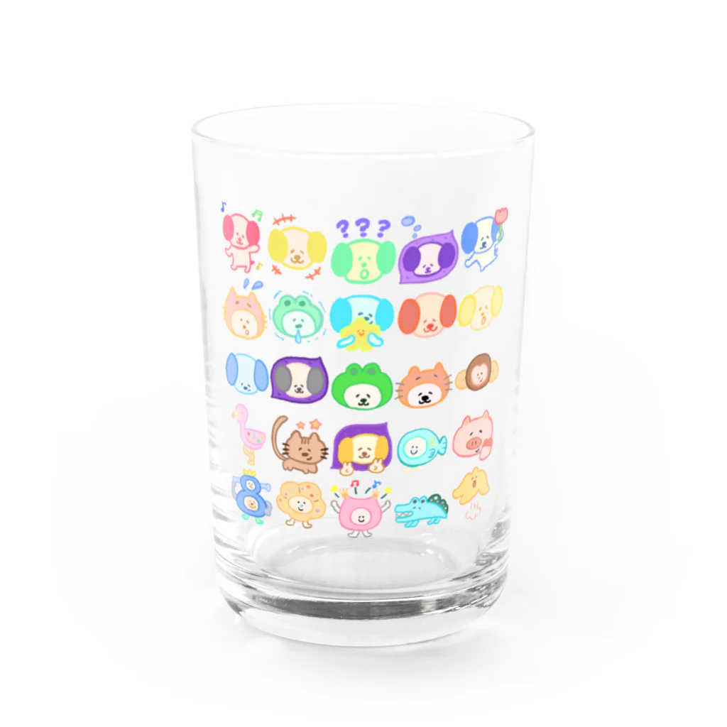 こどもいぬ｜ぬいぐるみ・絵のパステル こどもいぬフレンズ Water Glass :front