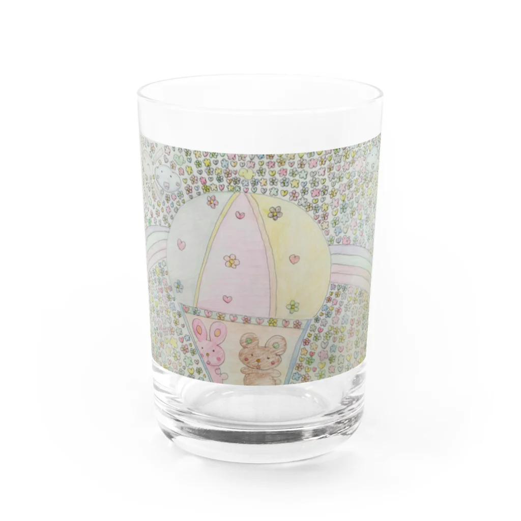 みずたまinnuの夢（気球に乗って） Water Glass :front