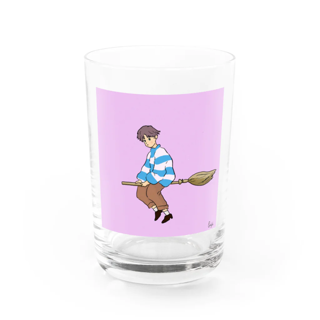 フジスケッチ | fuji sketchのほうき少年 Water Glass :front