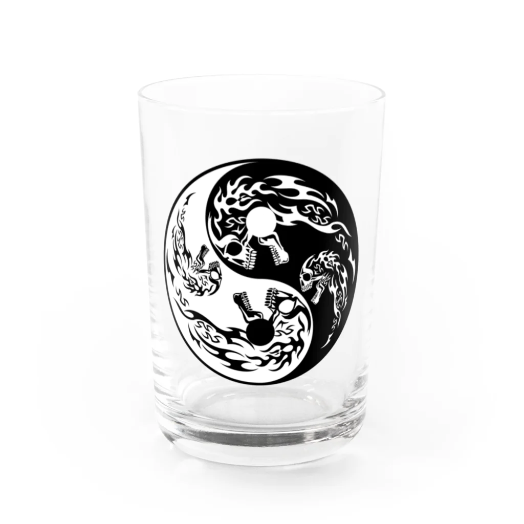 Ａ’ｚｗｏｒｋＳの陰陽二連髑髏 旋転（オリジナル家紋シリーズ） Water Glass :front