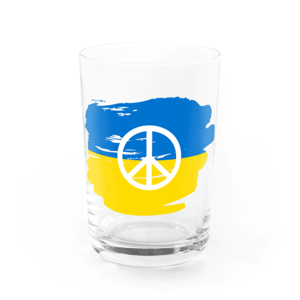 サトオのペイントピースマーク（Peace symbol）ウクライナ色 グラス前面