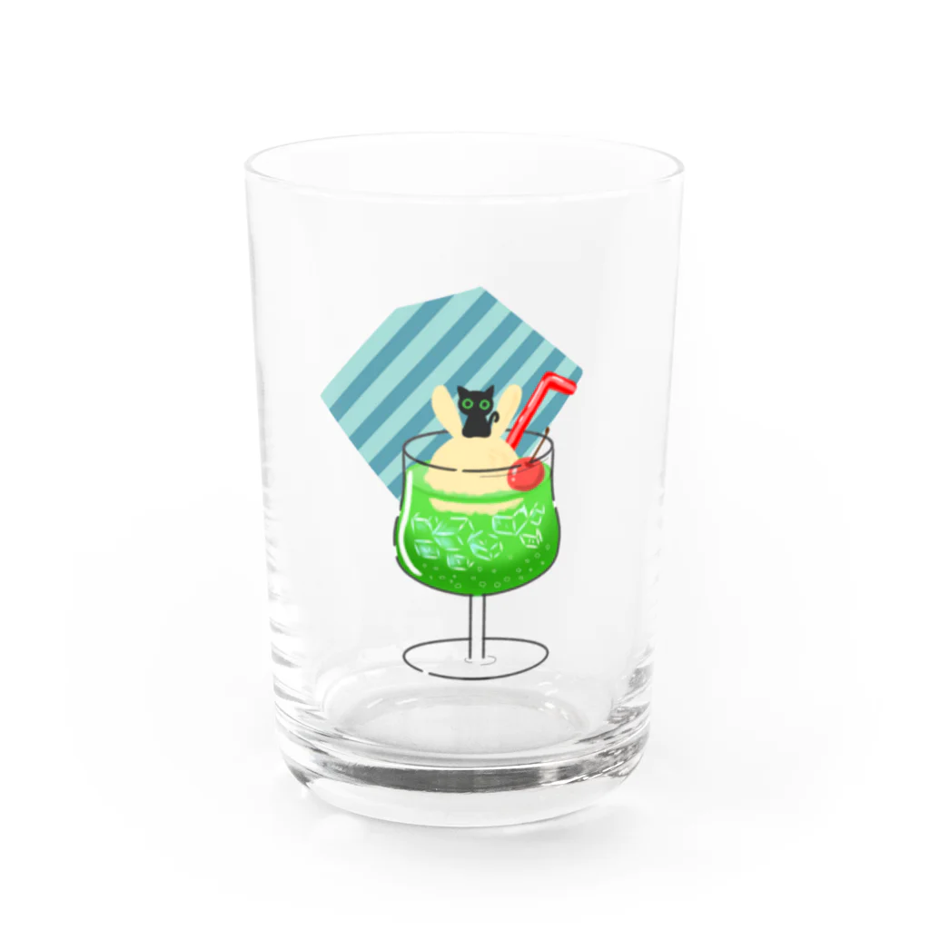 SHOP ベアたんのシュワシュワ　ウエネコさん Water Glass :front