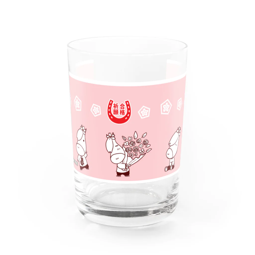 桜の左馬・うまナリSHOPの【桜満開】合格祈願☆左馬のうまナリ グラス前面