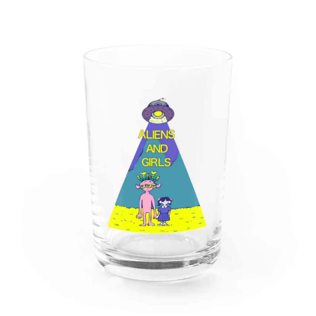 あきらんどの宇宙人と女の子 Water Glass :front