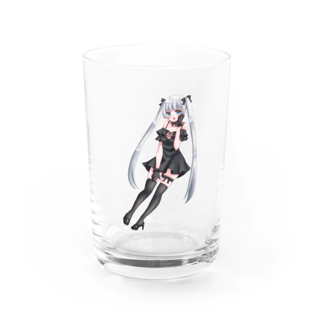 雨水ふみの白髪ちゃん Water Glass :front