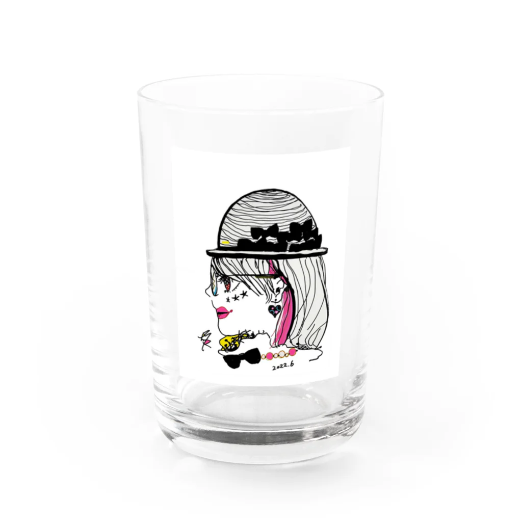 mikyacraft MIKA💓🌟赤い心臓の道化のみかちゃん Water Glass :front