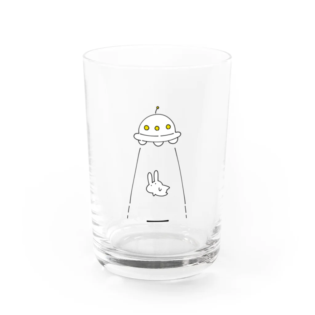 soratoのUFOにつれてかれるうさぎ Water Glass :front