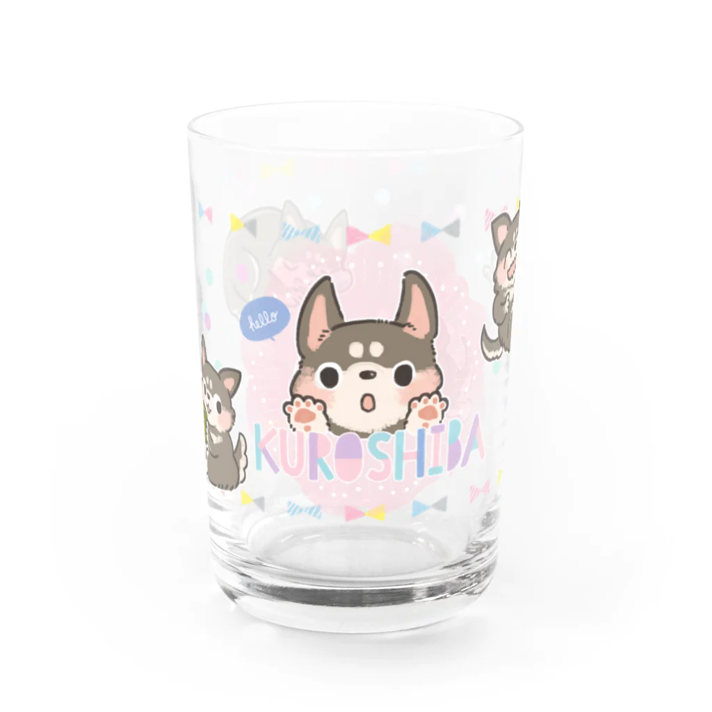 ふんわり本舗のすこやか（黒柴グラス） Water Glass :front