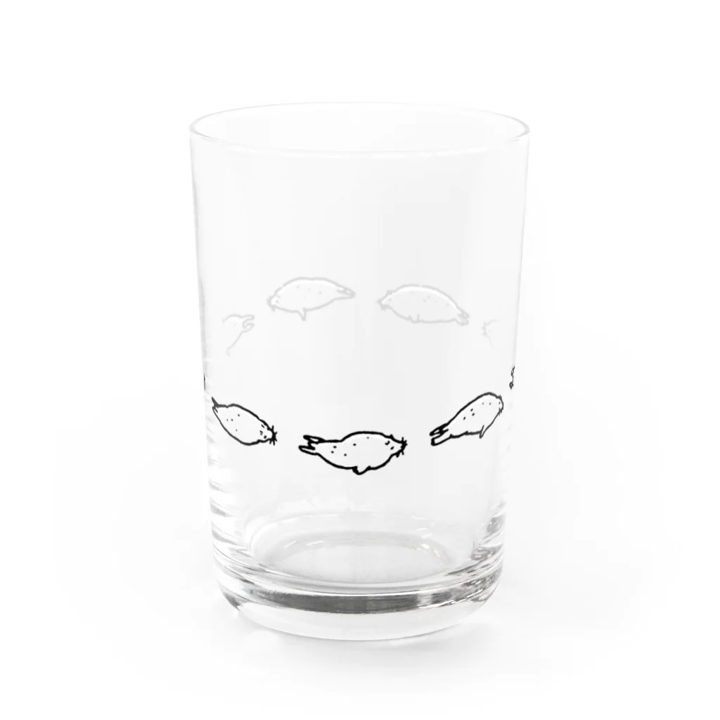 ぴすぴすのすいすいアザラシ Water Glass :front