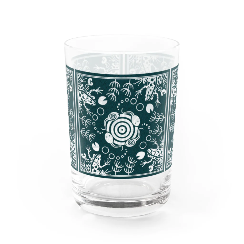 くいなの母のぬまがえるのぬま(レトロタイル風大) Water Glass :front