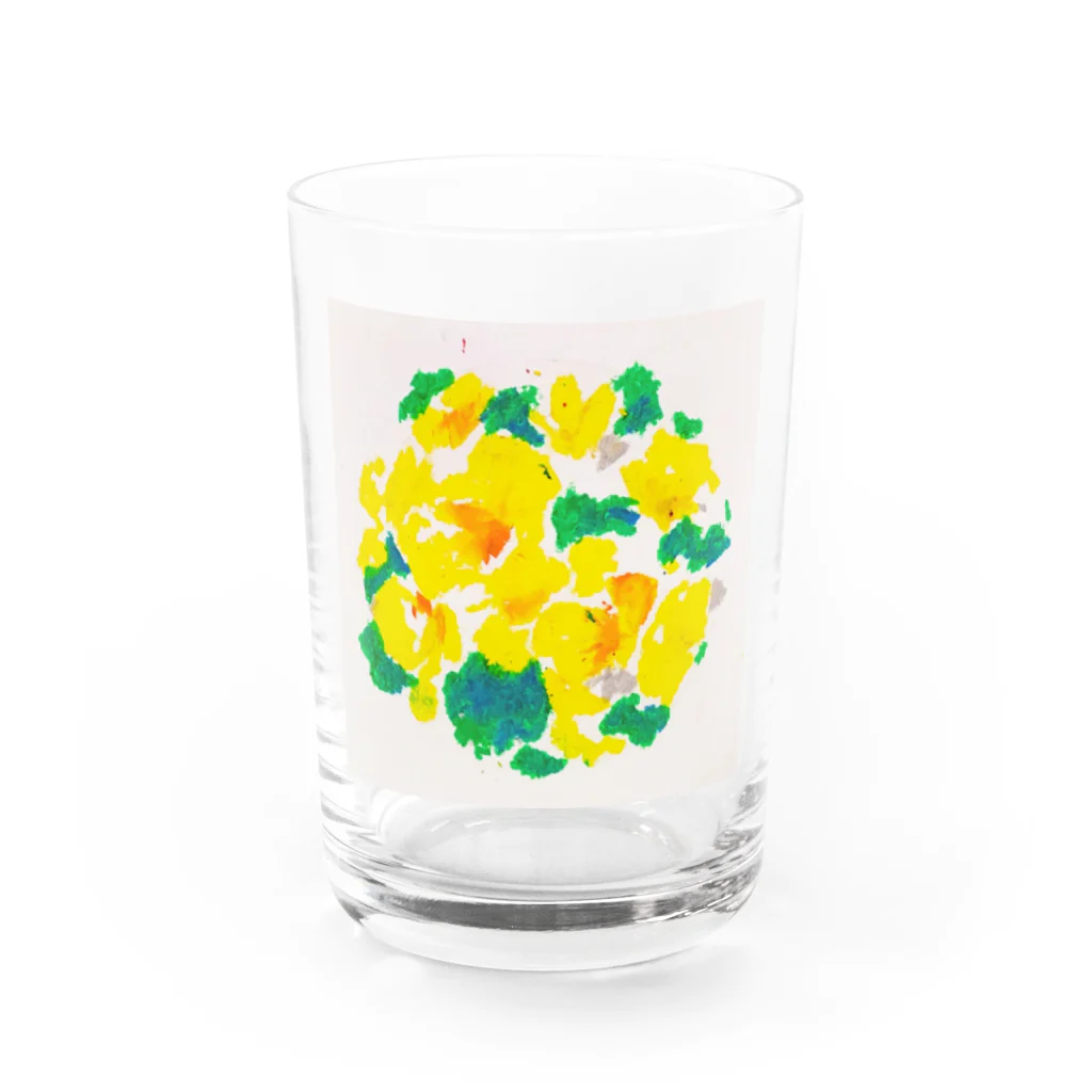 ねこの耳店の黄色い花 Water Glass :front