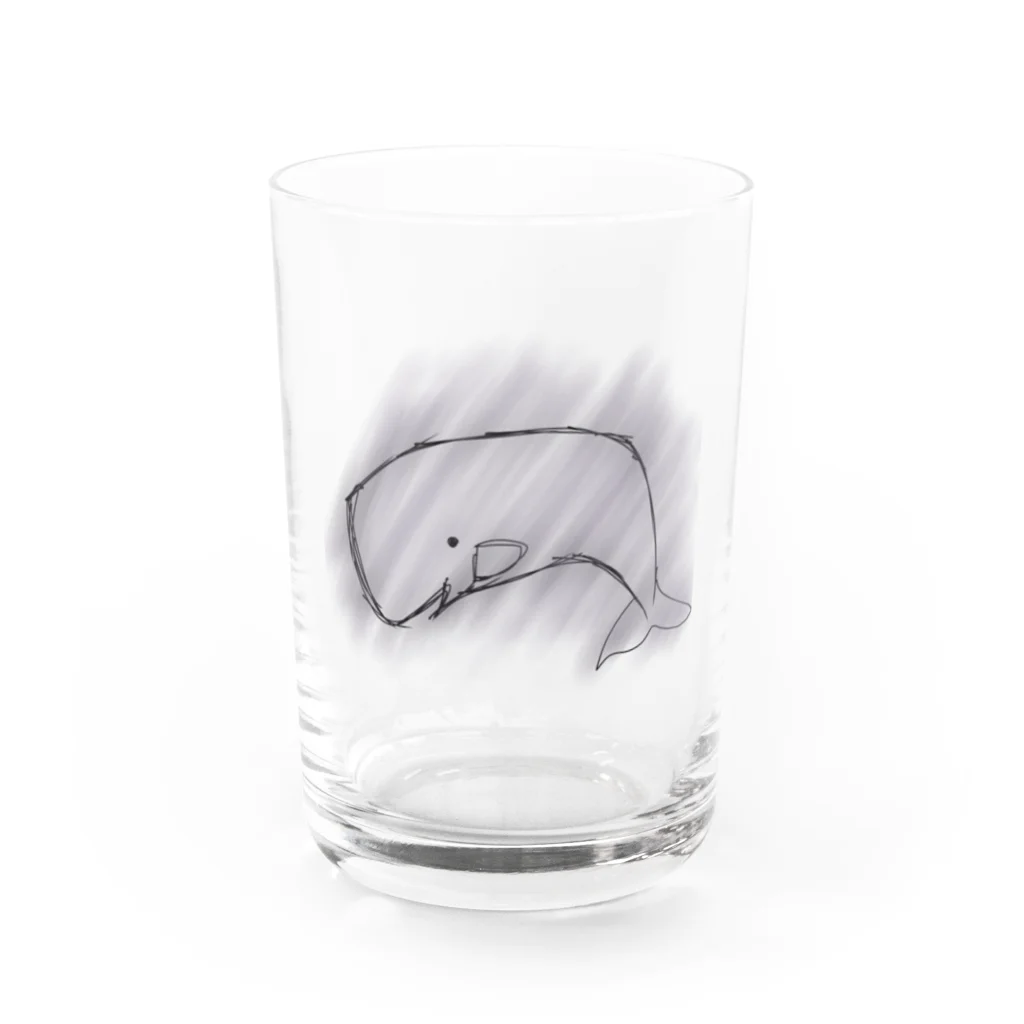 海来　漁師の嫁の海のアイテムの手描きまっこう Water Glass :front