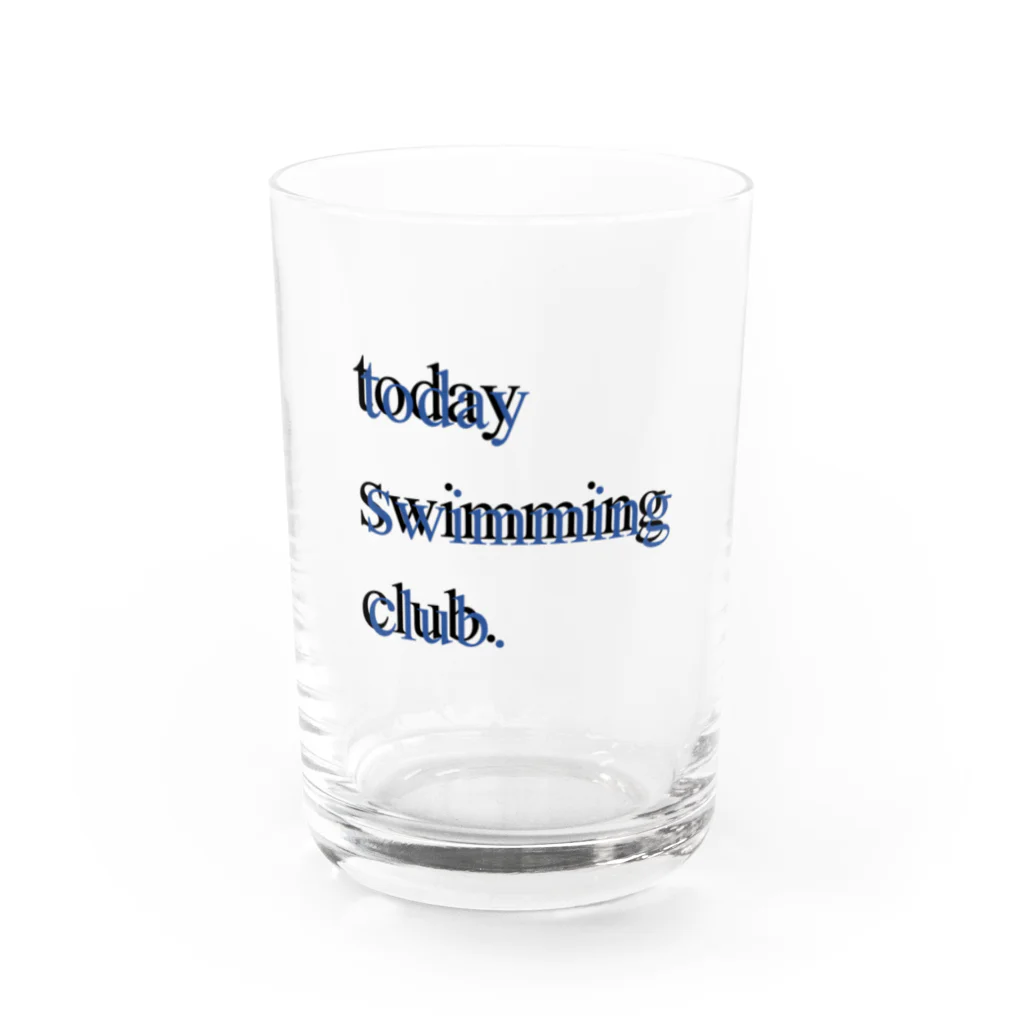 take_aokiのtodayswimmingclub. (BK&BL) Water Glass :front