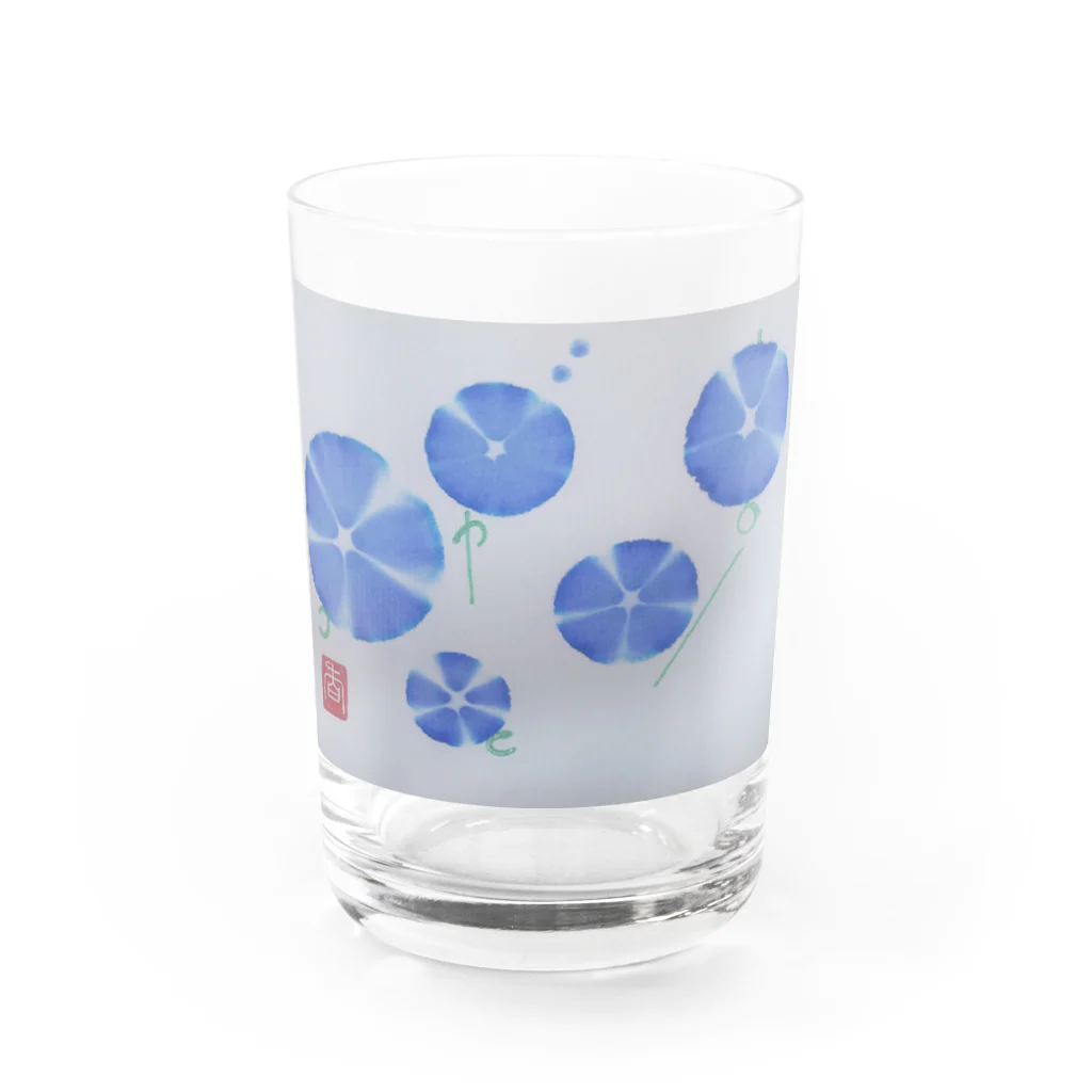 開運ことはのありがとうの朝顔 Water Glass :front