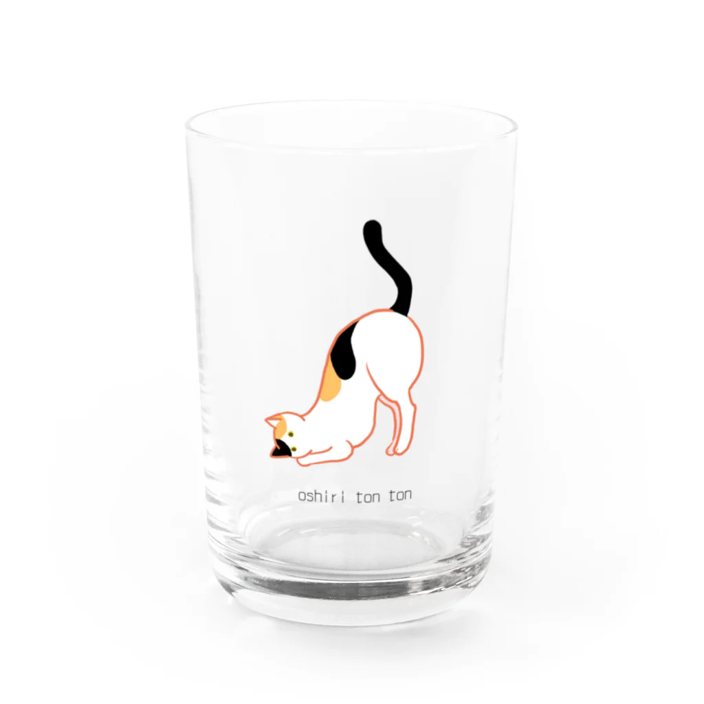 107のお尻トントン要求ねこちゃん Water Glass :front