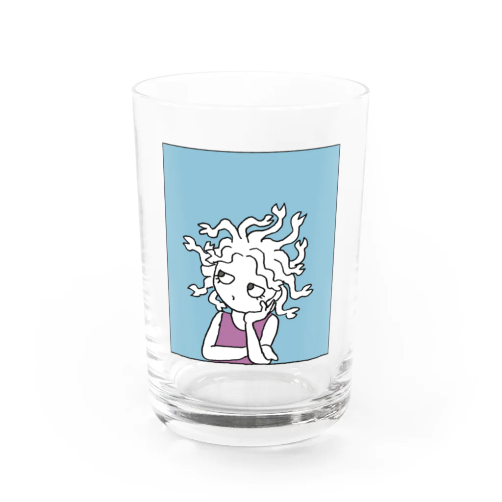 杜の魚の窓辺のメデューサ Water Glass :front