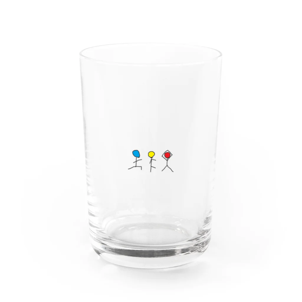 絵の具入れの信号機ヨガぼうにんげんくん Water Glass :front