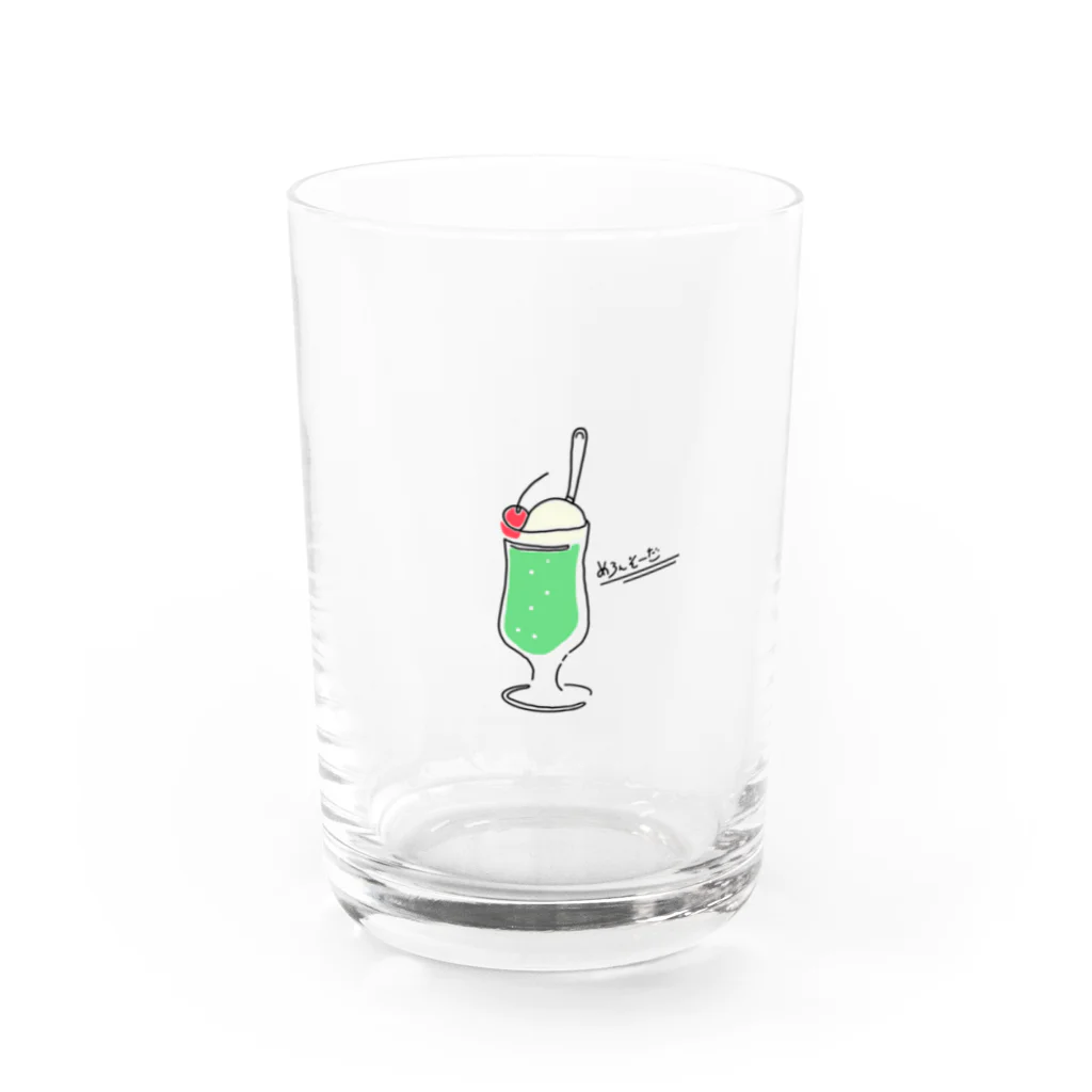 ponjurakugakiのめろんそーだ Water Glass :front