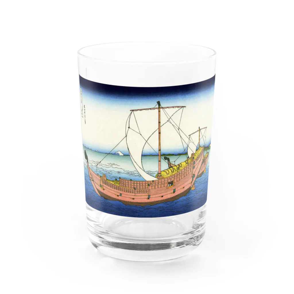 寿めでたや(ukiyoe)の葛飾北斎_冨嶽三十六景　上総ノ海路 Water Glass :front