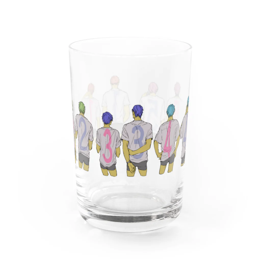 GheeeeeeSHOPのNumbersクリア　横一列 Water Glass :front