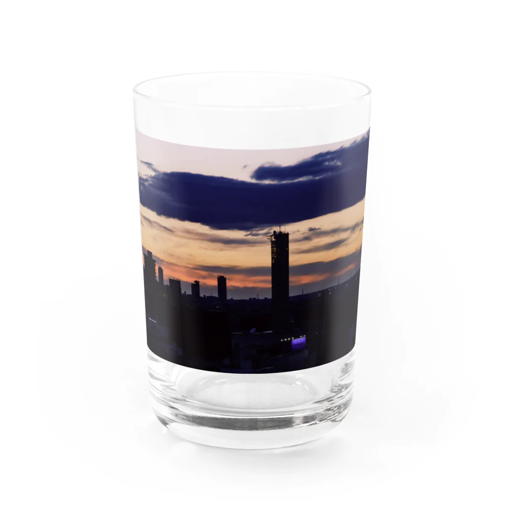 えびたろの札幌の夕日 Water Glass :front