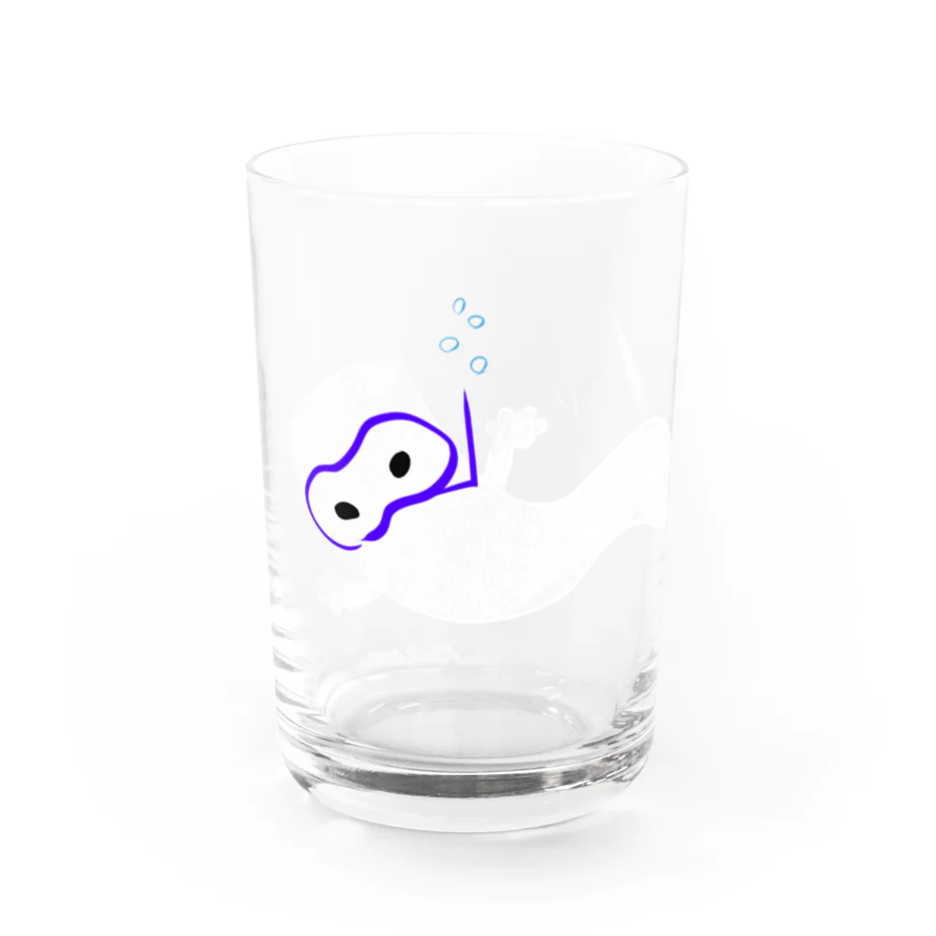 万屋黒狐の泳ぐ一反木綿さん Water Glass :front