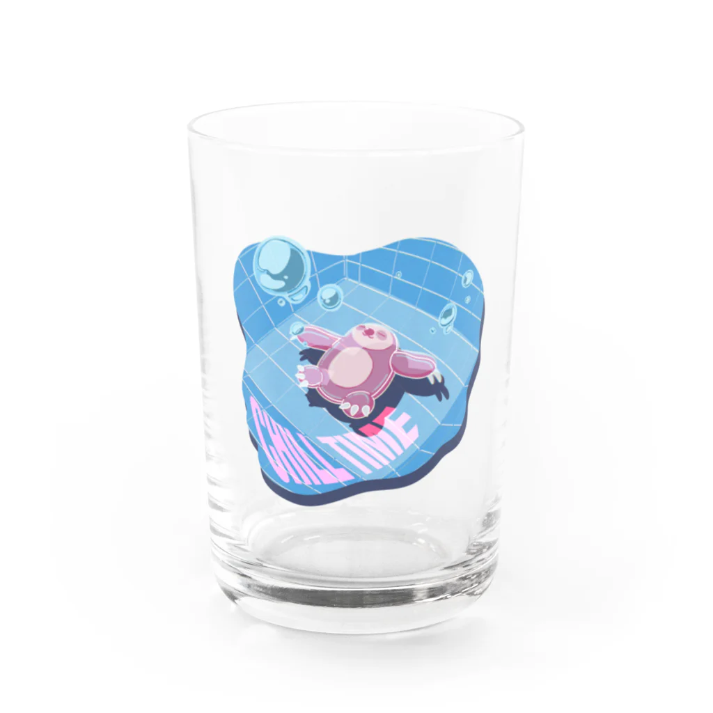 オユワク商店のチルしてるナマケモノ Water Glass :front