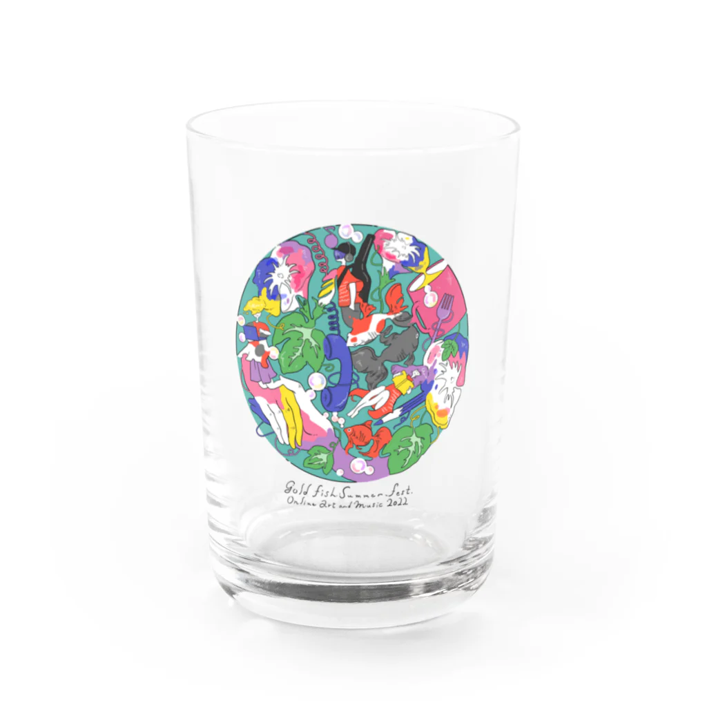 金魚たちの夏祭り👘🎋🎇の金魚たちの夏祭り 2022カラーモデル Water Glass :front