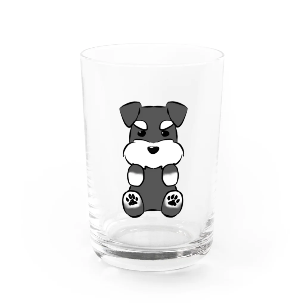 狐久卯-こくう-のミニチュアシュナウザー Water Glass :front