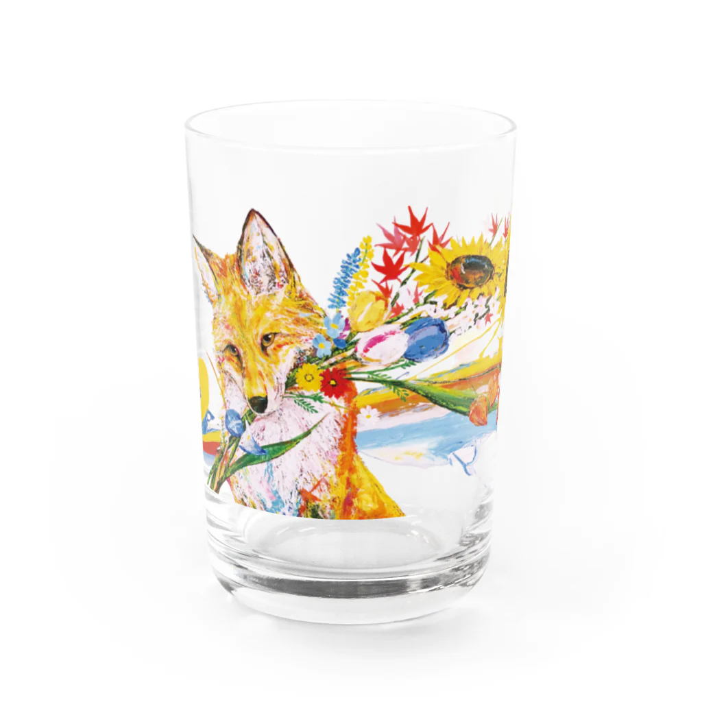 NiJi$uKeの花束狐_グラス Water Glass :front