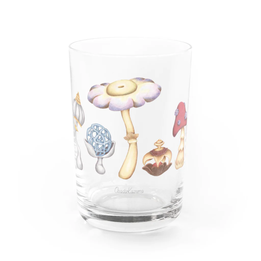 おさだかずなの奇妙な名前のきのこ Water Glass :front