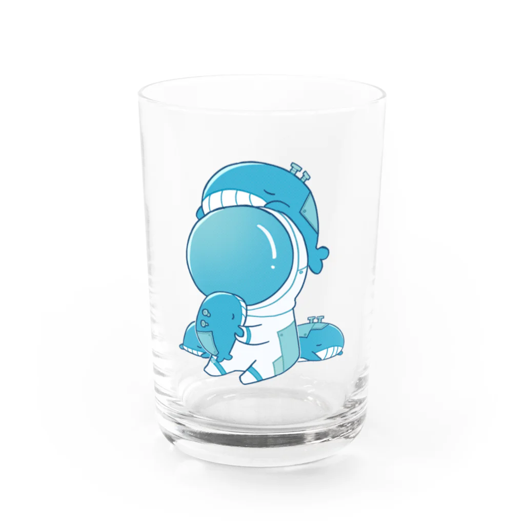 ミトウクジラのクジラと宇宙飛行士 Water Glass :front