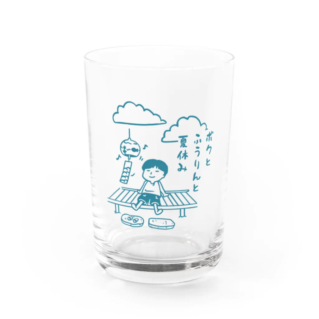 Andiamoのボクと風鈴と夏休み（青） Water Glass :front