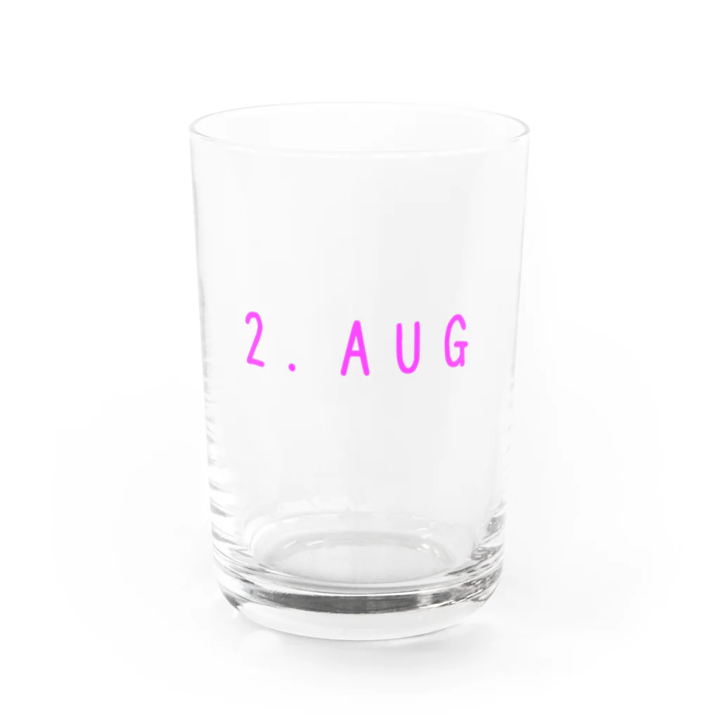 OKINAWA　LOVER　のバースデー［2.AUG］ピンク Water Glass :front