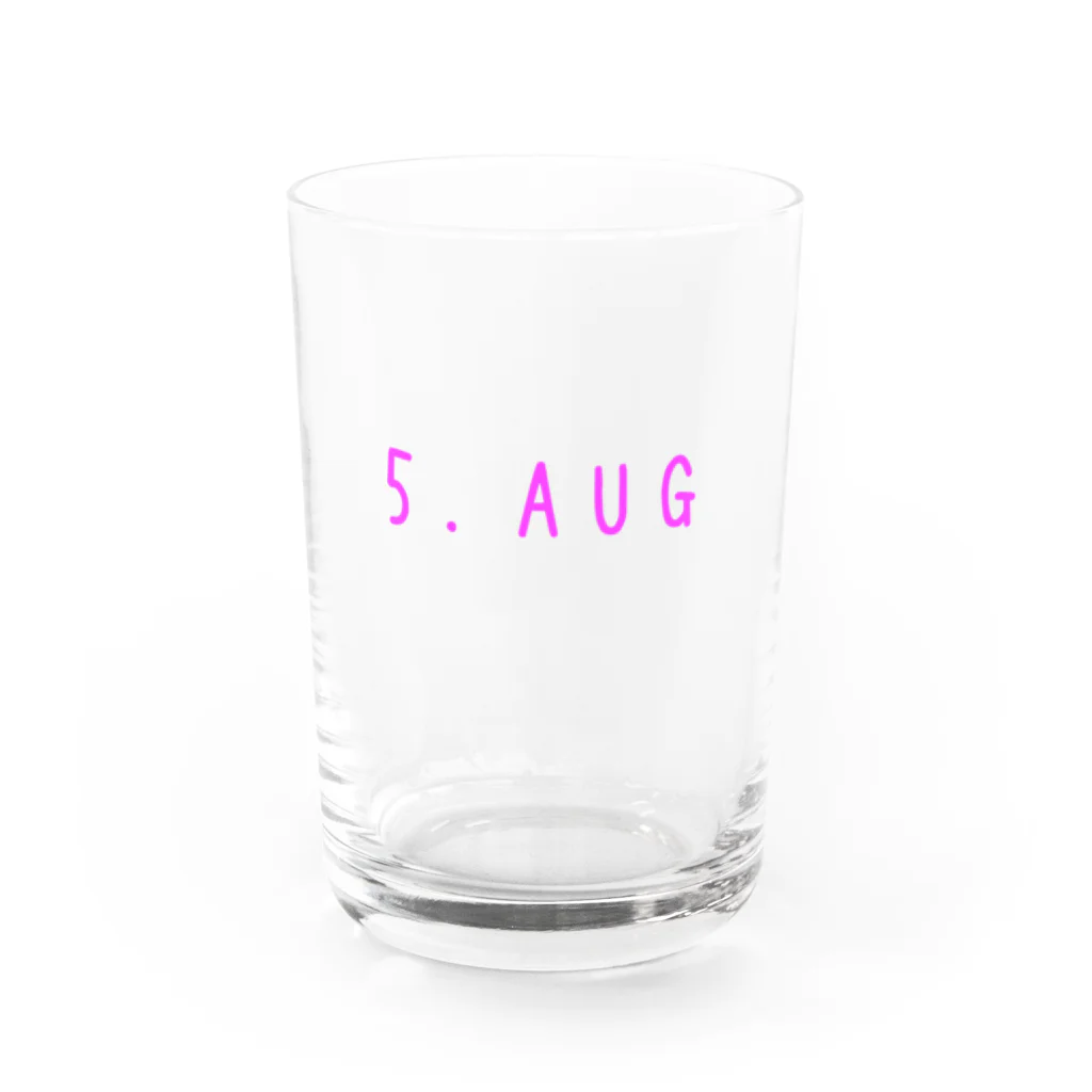 OKINAWA　LOVER　のバースデー［5.AUG］ピンク Water Glass :front