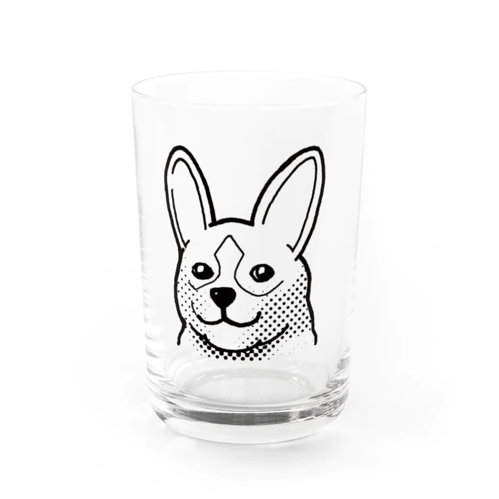 週刊少年ライジングサンズのコーギー 黒 Water Glass :front